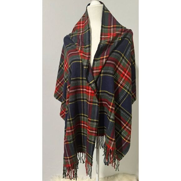 Land’s End plaid multicolor scarf - Picture 1 of 7